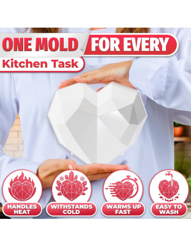 Molde de Silicona Corazón HYQO 18.5x16.5cm Antiadherente