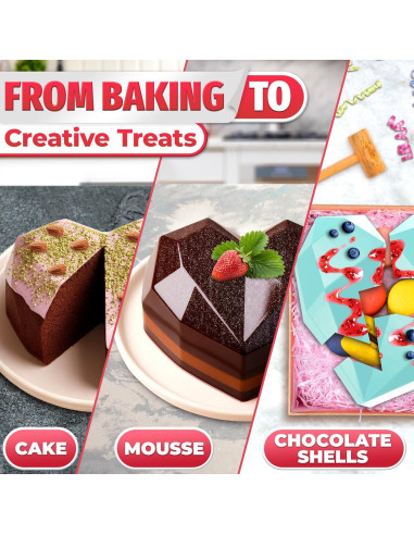 Molde de Silicona Corazón HYQO 18.5x16.5cm Antiadherente