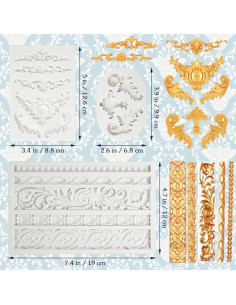 3 Moldes de Silicona Barrocos Grosun para Pasteles y Cupcakes 2