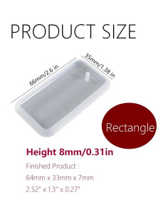 20 Moldes de Silicona para Joyería Rectangulares TuNan 2