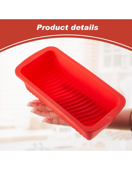 4 Moldes de Pan de Silicona Antiadherente Willinglong 23x12cm