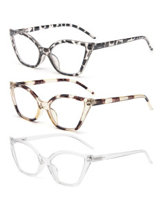Gafas de Lectura Cat Eye DXYXYO 3 Paquetes Anti Luz Azul 2