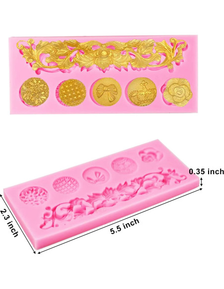 Moldes de Fondant de Silicona AIMEIKI 3 Piezas Barrocos 3D