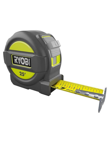 Cinta Métrica Ryobi 7.62 m con Carcasa de Goma y Clip