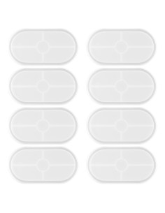 Molde de Coaster Ovalado de Silicona TAICHEUT - 8 Piezas 17.8x9.4 cm