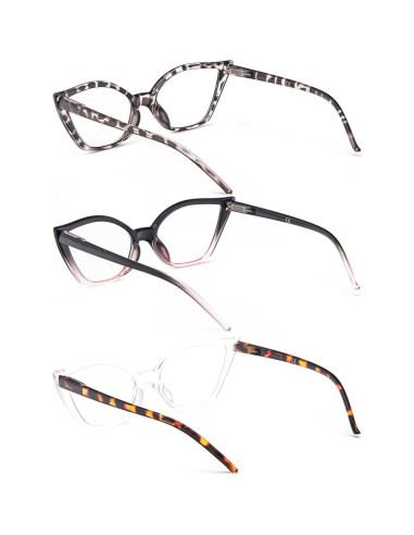 Gafas de lectura DXYXYO estilo ojo de gato 3 pares anti luz azul