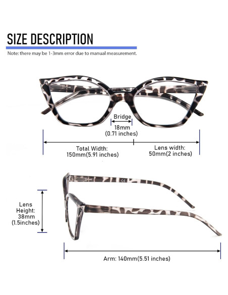 Gafas de lectura DXYXYO estilo ojo de gato 3 pares anti luz azul Gafas de lectura DXYXYO estilo ojo de gato 3 pares anti luz azul