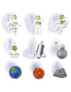 Moldes de Silicona de Fondant Astronauta 9 PCS Wodima