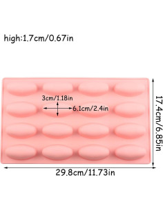 Molde de Silicona Ovalado EPYHREHM 16 Cavidades 29.8x17.4 cm 2
