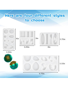 4 Moldes de Silicona para Joyería de Resina SynHHergyx 2