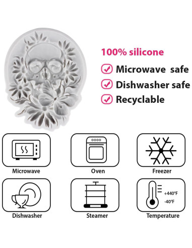 Moldes de Silicona de Calavera QDMOLDS para Fondant y Chocolate