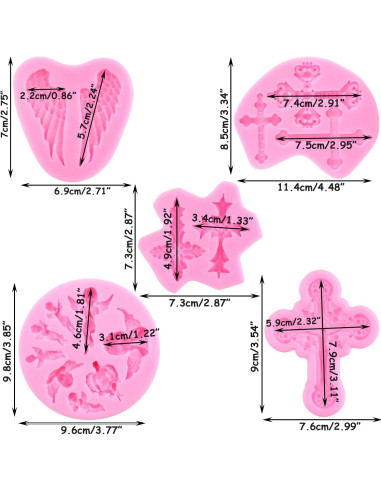 Set de 5 Moldes de Silicona para Fondant LKDQUTHM