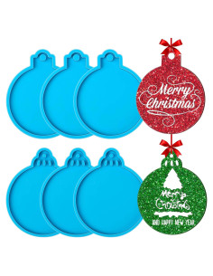 6 Moldes de Silicona para Resina Navidad ROADPLUM Redondos