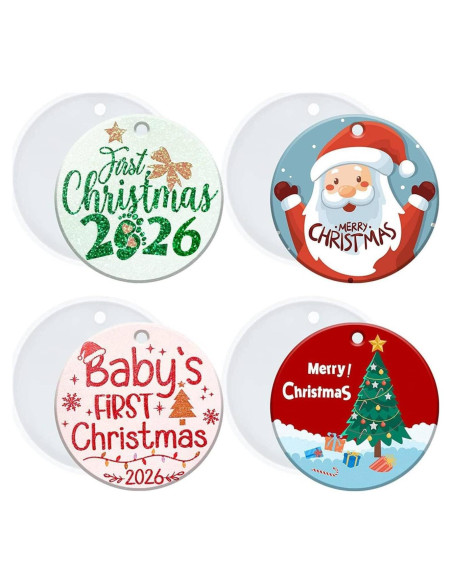 Moldes de Silicona Redondos PEVOGON 4 Pcs 7.62 cm Navidad