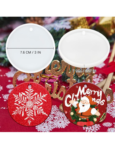 Moldes de Silicona Redondos PEVOGON 4 Pcs 7.62 cm Navidad