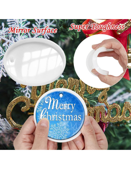 Moldes de Silicona Redondos PEVOGON 4 Pcs 7.62 cm Navidad