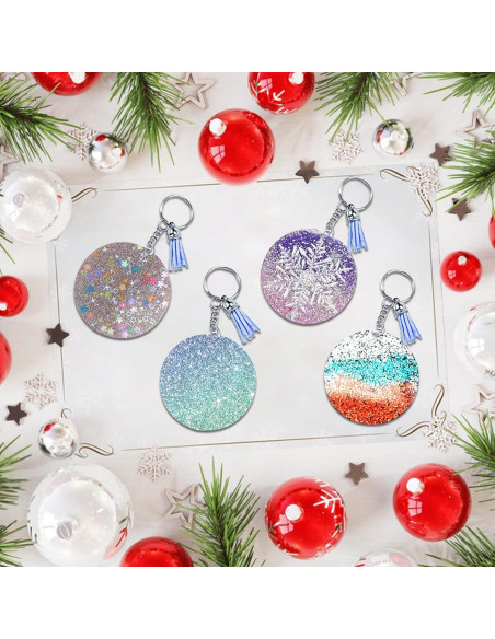 Moldes de Silicona Redondos PEVOGON 4 Pcs 7.62 cm Navidad