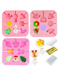 Set de Moldes de Silicona para Lollipop Navidad JJzxwish 303 Pcs