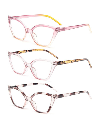 Gafas de Lectura DXYXYO Cat Eye 1.5x Paquete de 3 Anti Luz Azul
