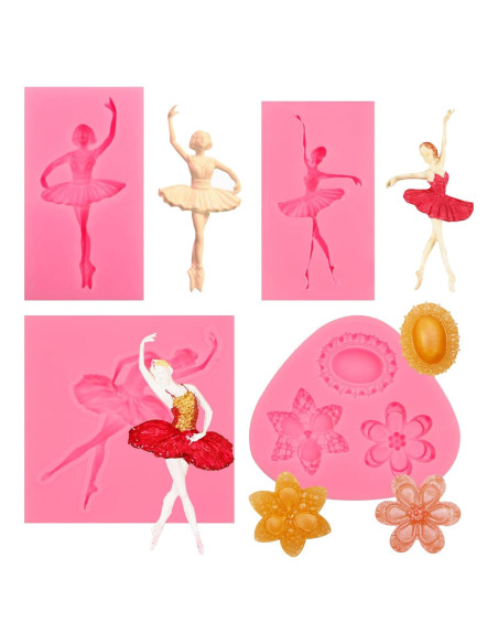 Juego de Moldes de Silicona Rosa NM para Repostería - 4 Piezas