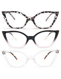 Gafas de Lectura Cat Eye DXYXYO Paquete de 3 Anti Luz Azul