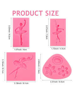 Juego de Moldes de Silicona Rosa NM para Repostería - 4 Piezas 2