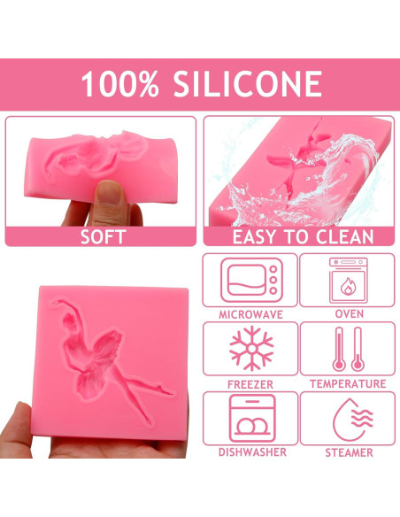 Juego de Moldes de Silicona Rosa NM para Repostería - 4 Piezas