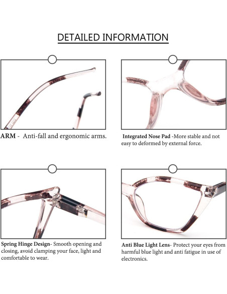 Gafas de Lectura DXYXYO Cat Eye 1.5x Paquete de 3 Anti Luz Azul Gafas de Lectura DXYXYO Cat Eye 1.5x Paquete de 3 Anti Luz Azul