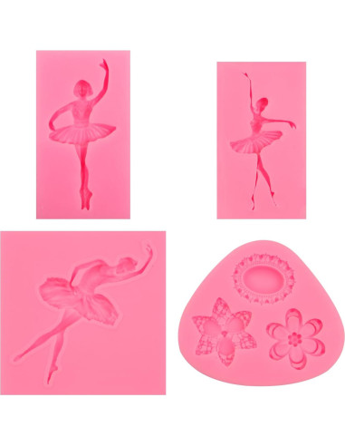 Juego de Moldes de Silicona Rosa NM para Repostería - 4 Piezas