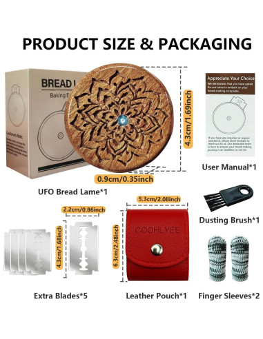 Herramienta de Puntuación de Pan COOHLYEE UFO con 5 Cuchillas