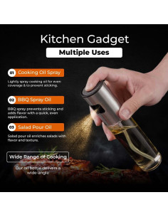 Pulverizador de Aceite VIGOR PATH 100ml Acero Inoxidable 2