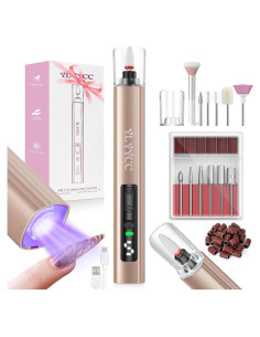 Taladro de Uñas Inalámbrico YLYYCC con Lámpara UV y 12 Brocas