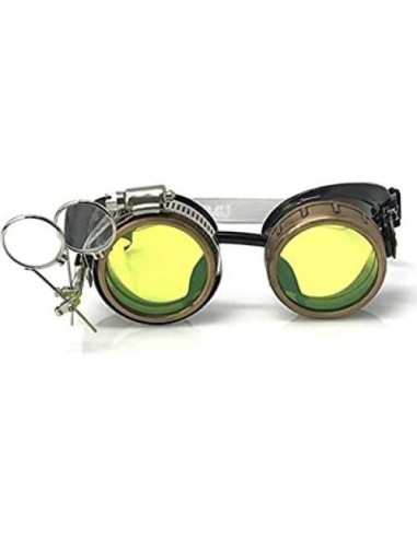 Gafas Steampunk UMBRELLALABORATORY con Lentes Verdes y Lupa