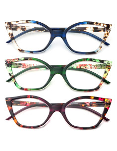 Gafas de lectura DXYXYO estilo ojo de gato 3.5x 3 pares