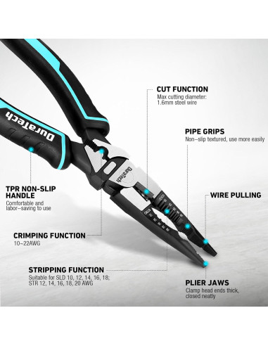 Alicates Multifuncionales DURATECH 6-en-1 21.6 cm