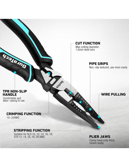 Alicates Multifuncionales DURATECH 6-en-1 21.6 cm