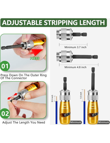 Destripador de Cables Eléctrico 5 PCS - 14-12-10-8-6AWG