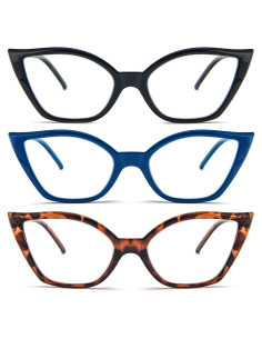 Gafas de lectura DXYXYO ojo de gato 3 pares anti luz azul
