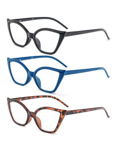 Gafas de lectura DXYXYO ojo de gato 3 pares anti luz azul 2