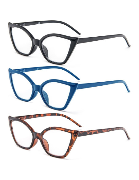 Gafas de lectura DXYXYO ojo de gato 3 pares anti luz azul Gafas de lectura DXYXYO ojo de gato 3 pares anti luz azul