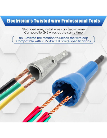 Destripador de Cables KiWALL 4PCS para Taladro AWG 10-14