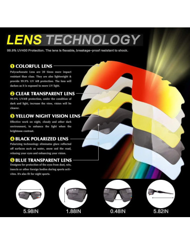 Gafas de sol deportivas BangLong con 5 lentes UV400