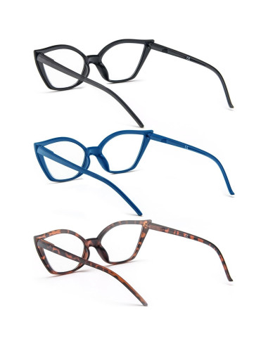 Gafas de lectura DXYXYO ojo de gato 3 pares anti luz azul
