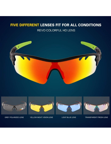 Gafas de sol deportivas BangLong con 5 lentes UV400