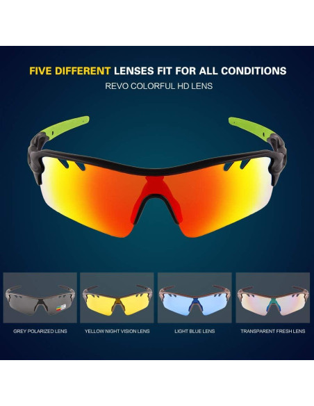 Gafas de sol deportivas BangLong con 5 lentes UV400