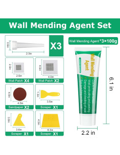 Kit de Reparación de Paredes GASRONS - 3 Paquetes 100g Masilla 2