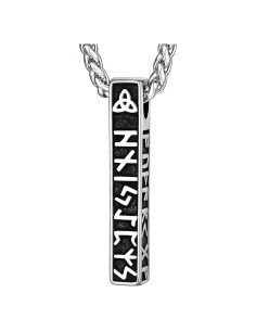Collar de Runas Vikingas Norse FaithHeart Acero Inoxidable 40-81 cm