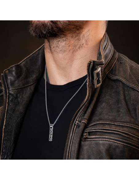 Collar de Runas Vikingas Norse FaithHeart Acero Inoxidable 40-81 cm