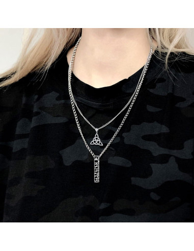 Collar de Runas Vikingas Norse FaithHeart Acero Inoxidable 40-81 cm