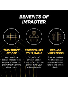 Amortiguador de Raqueta de Tenis Impacter - 3 Piezas - Silicona 2